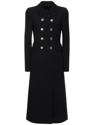 Krepp gyapjú kabát Giambattista Valli fekete