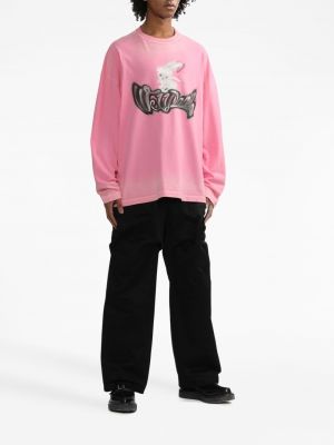Bluza bawełniana z nadrukiem We11done różowa