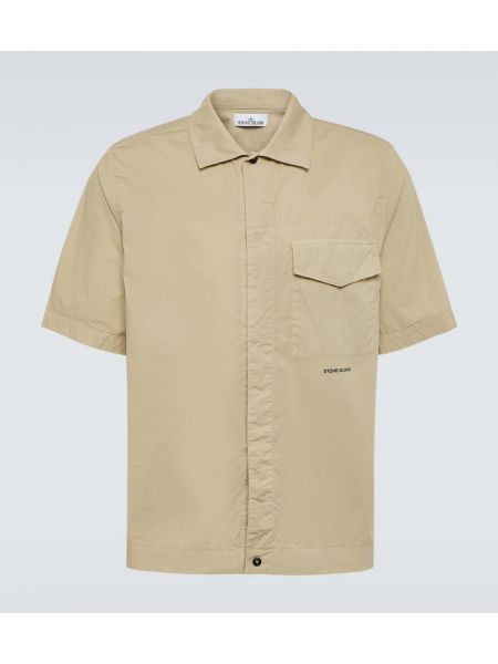 Camisa de algodón Stone Island beige