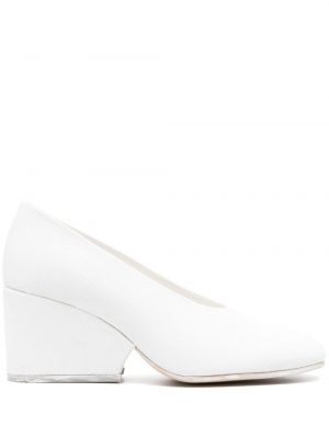 Кожени полуотворени обувки Comme Des Garçons бяло