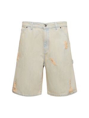 Bombažne obrabljene kratke jeans hlače Msgm