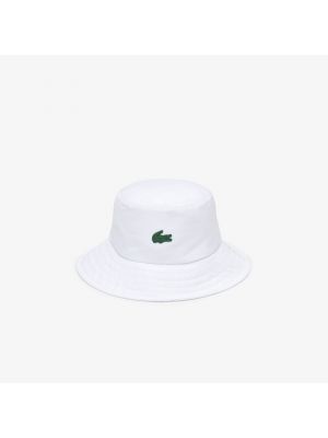 Nylonowy kapelusz Lacoste biały