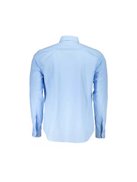Camisa con bordado de algodón La Martina azul
