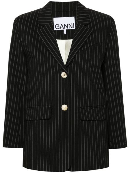 Stribet blazer Ganni sort