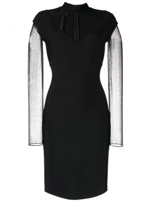 Прозрачна коктейлна рокля Herve L. Leroux черно