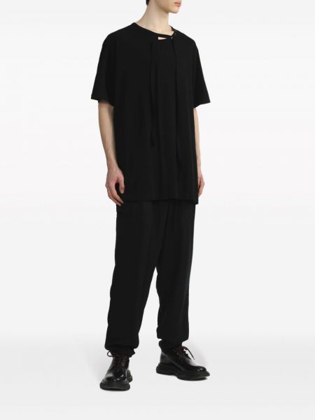 T-shirt en coton asymétrique Yohji Yamamoto noir