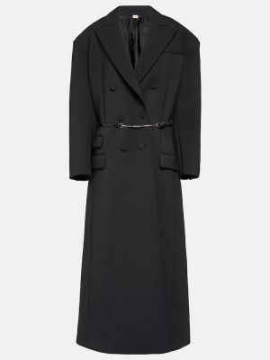 Neoprenový vlněný kabát Gucci černý