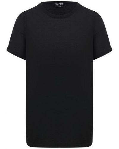 Кашемировая шелковая футболка Tom Ford черная