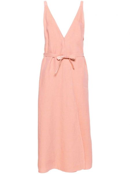 Λινή φόρεμα Forte_forte ροζ