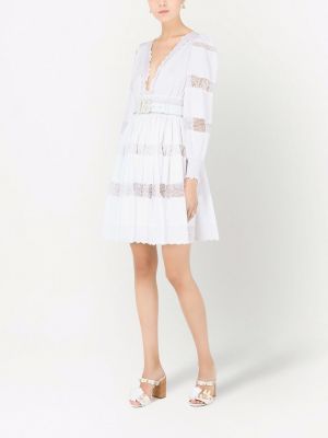 Krajkové dlouhé šaty Dolce & Gabbana bílé