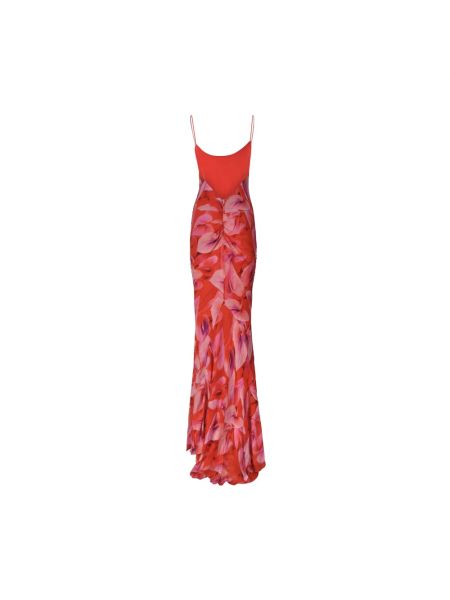 Vestido largo de flores con estampado Andamane rojo