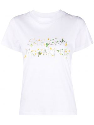 Тениска на цветя с принт Stella Mccartney бяло