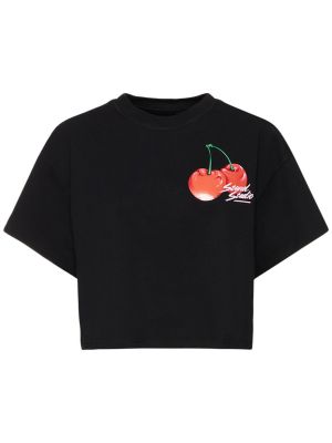 Jersey bombažna majica s potiskom Stand Studio črna