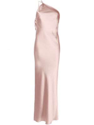 Μεταξωτή βραδινό φόρεμα Michelle Mason ροζ