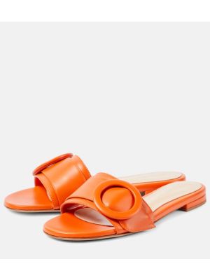 Kožené sandály Gianvito Rossi oranžové