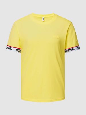 Koszulka z nadrukiem Moschino Swim + Underwear żółta
