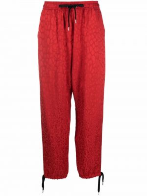 Pantalones rectos con cordones leopardo Just Cavalli rojo