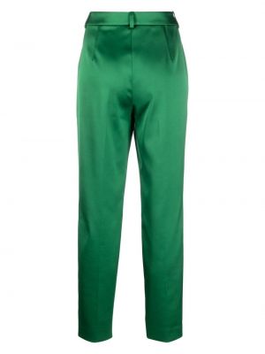 Saténové kalhoty Boutique Moschino zelené