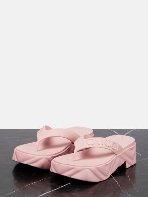 Chiloți tanga cu platformă Gucci roz