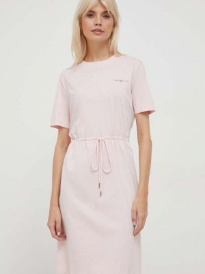 Sukienka mini bawełniana Tommy Hilfiger różowa