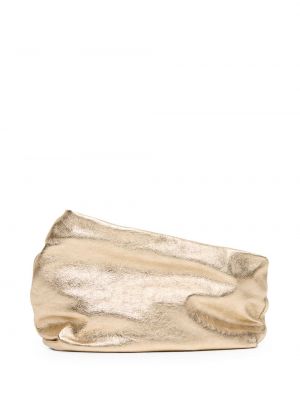Kožna clutch torbica Marsell zlatna