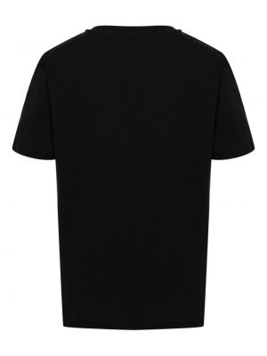 Pruhované bavlněné tričko Moschino černé