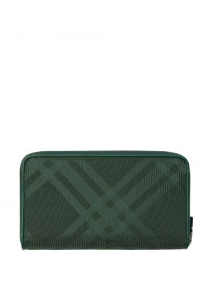 Kostkovaná bavlněná peněženka Burberry zelená