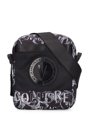 Crossbody kabelka s potlačou Versace Jeans Couture čierna