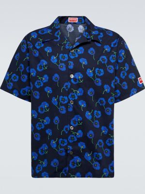 Koszula bawełniane z nadrukiem casual Kenzo - niebieski