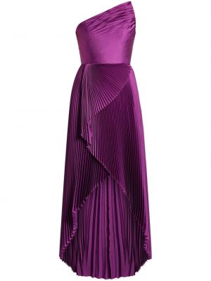 Sukienka wieczorowa z wysoką talią plisowana Semsem fioletowa