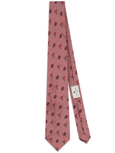 Žakárová hedvábná kravata Etro červená
