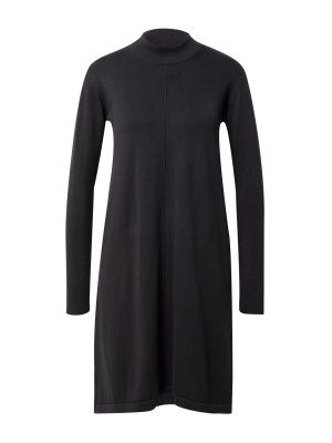 Jednofarebné bavlnené priliehavé pletené šaty Melawear - čierna