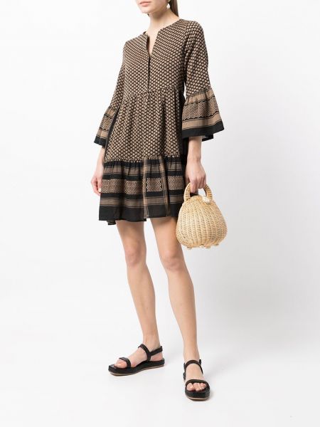 Mini vestido con estampado Cecilie Copenhagen marrón