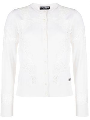 Spitzen strickjacke mit geknöpfter Dolce & Gabbana weiß