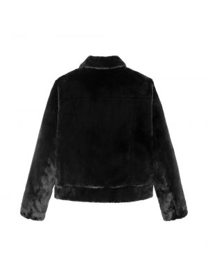 Džínová bunda s kožíškem Saint Laurent černá