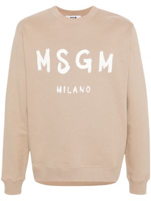 Sweatshirt aus baumwoll mit print Msgm beige