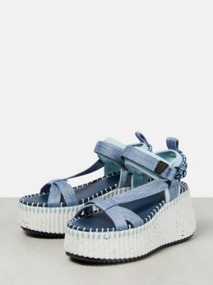 Sandále na platforme Chloã© modrá