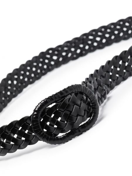 Pletený kožený pásek Totême černý