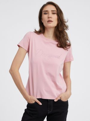 Tričko Desigual růžové