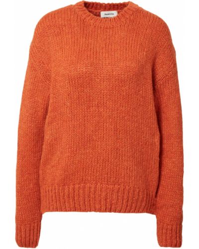 Jednofarebný priliehavý sveter s dlhými rukávmi Modström - červená