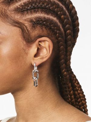 Boucles d'oreilles à boucle Marc Jacobs argenté