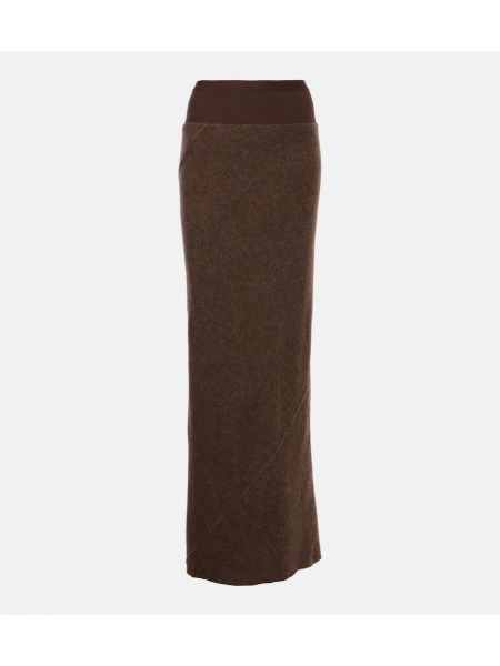 Ull maxi skjørt Rick Owens brun