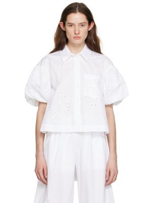 Белая рубашка с пышными рукавами Simone Rocha
