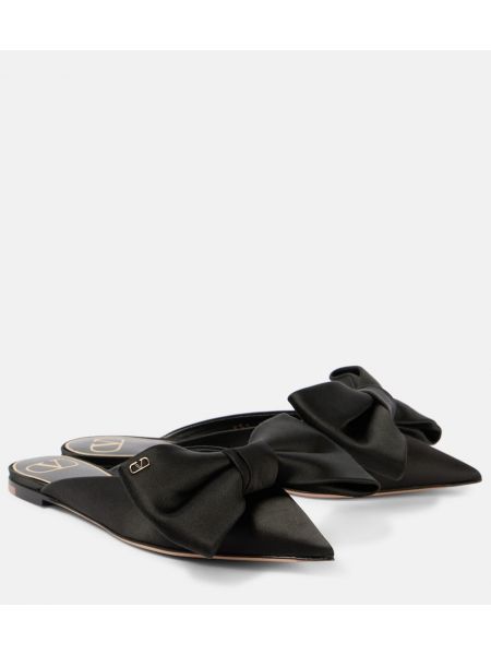 Satin rosett mules Valentino Garavani svart