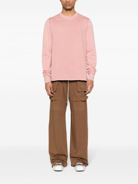 Bluza bawełniana z okrągłym dekoltem Rick Owens Drkshdw różowa