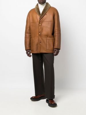 Kožený kabát A.n.g.e.l.o. Vintage Cult hnědý