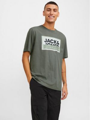 Priliehavé tričko Jack&jones zelená