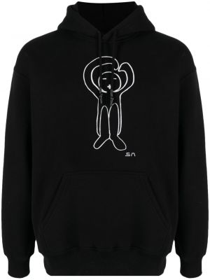 Džersis raštuotas džemperis su gobtuvu Société Anonyme juoda
