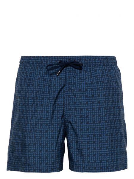 Kratke hlače s houndstooth uzorkom Canali plava