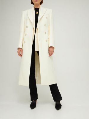 Φελτ μάλλινο παλτό Wardrobe.nyc λευκό